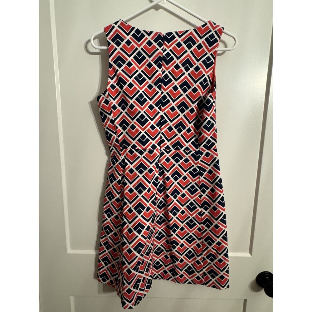 Gap Designed & Crafted Sleeveless Fully Lined Dress Pink And Blue Geometric Sz 2 - Picture 5 of 12
